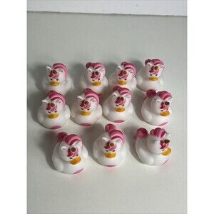 The Dreidel Co. 2" Rubber Duck - White Unicorn w/ Pink Duck Lot Of 11